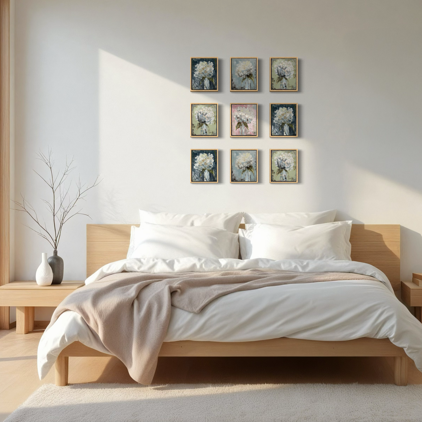 White Hydrangea Gallery Wall Options -2 paintings