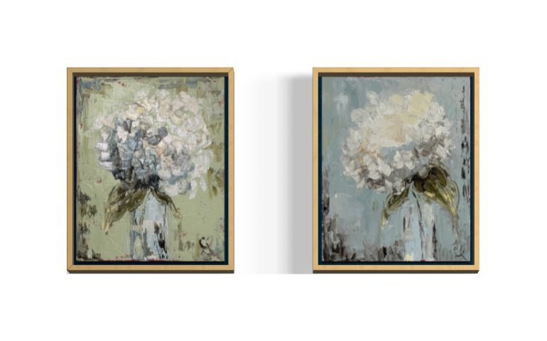 White Hydrangea Gallery Wall Options -2 paintings