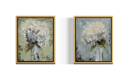 White Hydrangea Gallery Wall Options -2 paintings