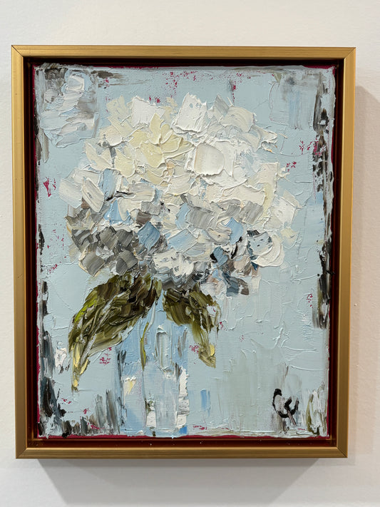 White Hydrangea-Sky blue